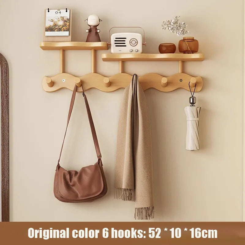 Entrance Hall Coat Racks Bamboo Hanging Hooks Behind Creative Clothes Scarf Keys Wall Mounted Storage Rack Furniture Decoration