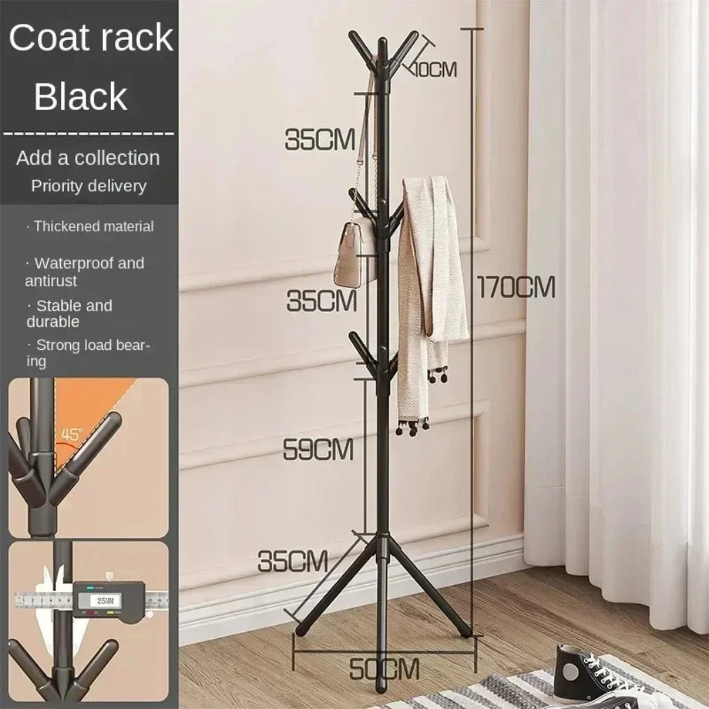 Clothes and Hats Rack Tree Branch Shape Hooks Mobile and Convenient Coat Rack for Home Living Room Hangers Clothes Rack Stand