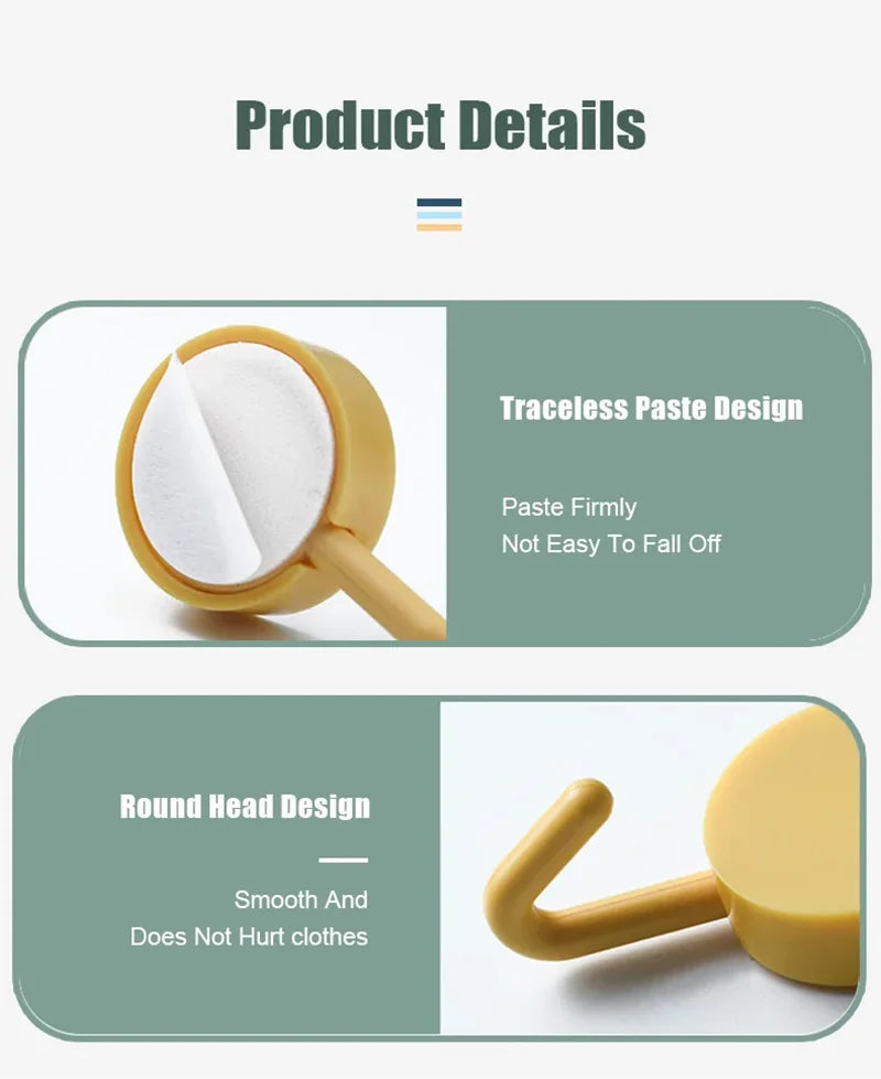 5/10PCS Self Adhesive Wall Hook Strong Without Drilling Clothes Toilet Bathroom Door Kitchen Towel Hanger Home Table Locker Hook