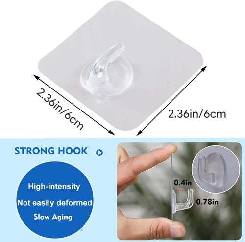 10/5/2Pcs Transparent Wall Hooks Hangers Self Adhesive Door Wall Hangers Hooks Suction Heavy Load Rack for Kitchen Bathroom