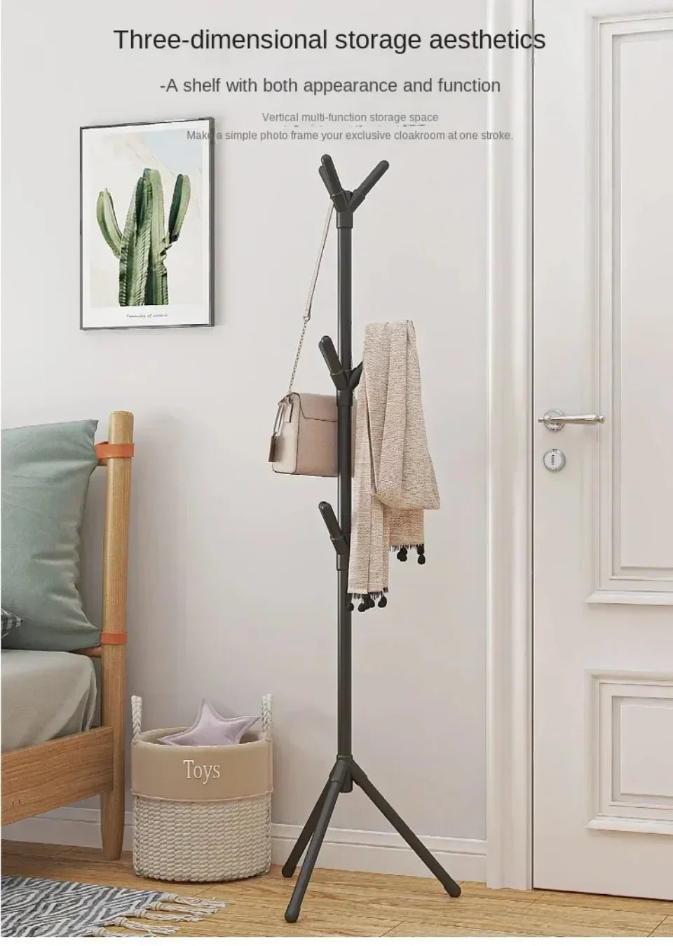 Clothes and Hats Rack Tree Branch Shape Hooks Mobile and Convenient Coat Rack for Home Living Room Hangers Clothes Rack Stand