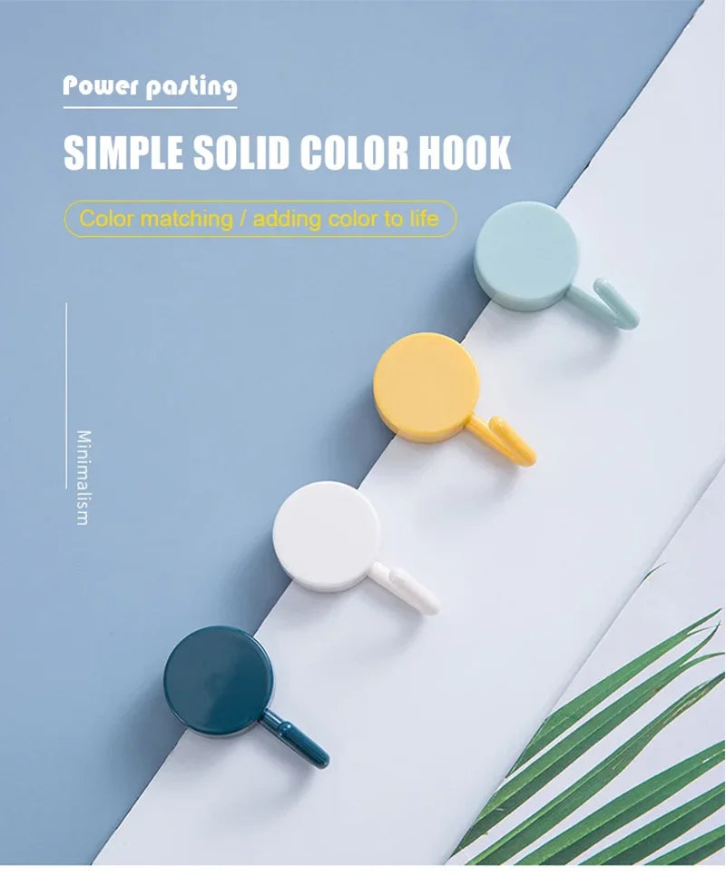 5/10PCS Self Adhesive Wall Hook Strong Without Drilling Clothes Toilet Bathroom Door Kitchen Towel Hanger Home Table Locker Hook