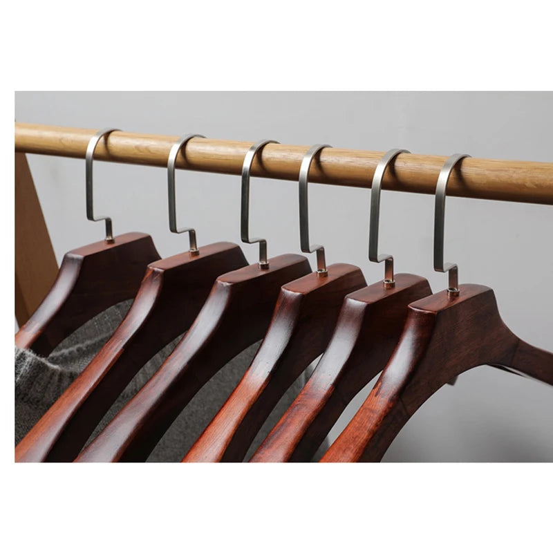 10pcs,Vintage Wooden Clothes Hanger Closet Organizer Suit Hanger,Solid Wood Widen,Luxury Coat Rack,