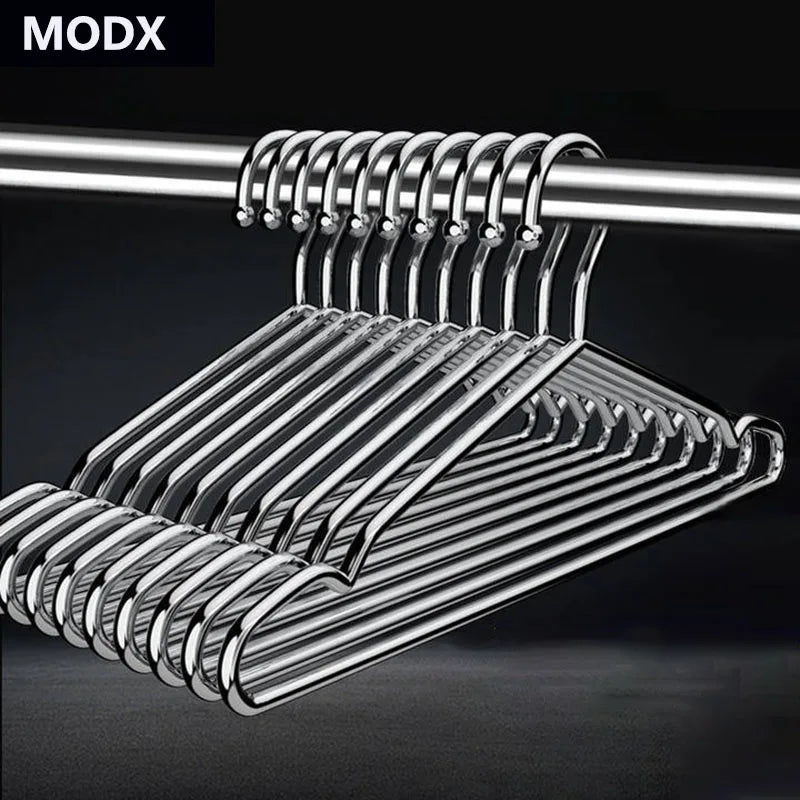 10/20pcs Stainless Steel Clothes Hanger Closet Organizer Non-slip Coat Rack Pants Drying Rack Storage Wardrobe Save Space