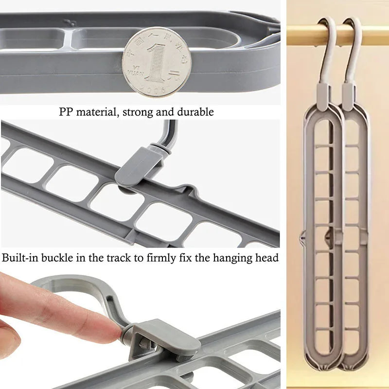 9 Hole Foldable Hanger Wardrobe Space Saving Storage Hanger For Clothes Drying Hangers Storage Organizers Rack Coat Pants Hanger