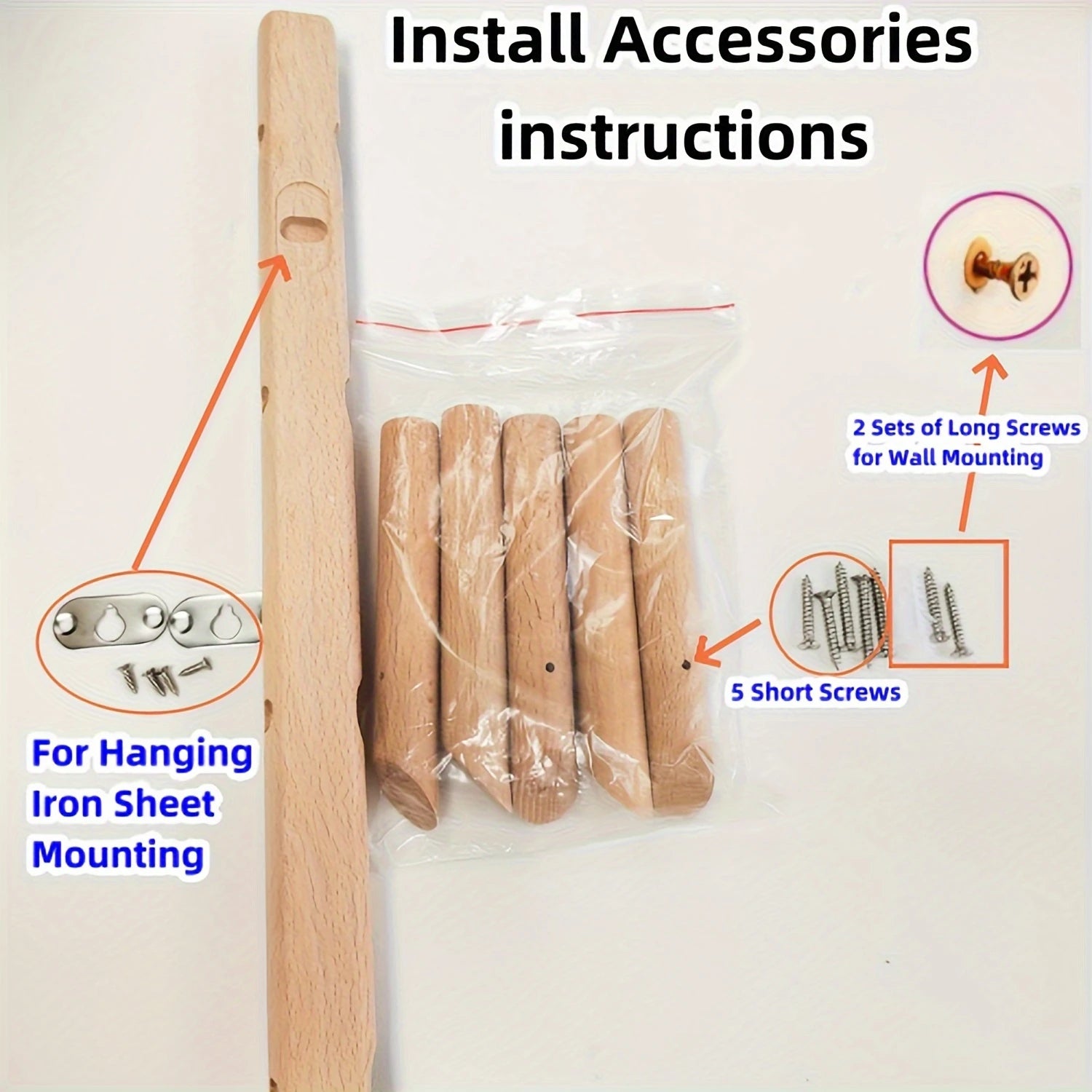 Nordic Solid Wood Coat Rack with 4/5 Hooks Wall Hanging Storage for Clothes Hat Keys Organizer Hanger Hallway Entrance Decor