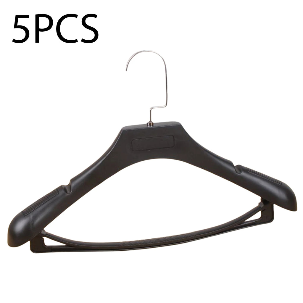 5pcs Wide Shoulder Plastic Clothing Hanger Suit Clothes Hanger Seamless Coat Drying Racks Wardrobe Room Storage Organizer
