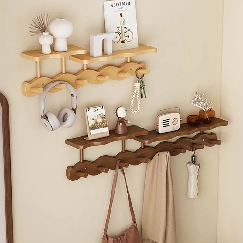 Entrance Hall Coat Racks Bamboo Hanging Hooks Behind Creative Clothes Scarf Keys Wall Mounted Storage Rack Furniture Decoration
