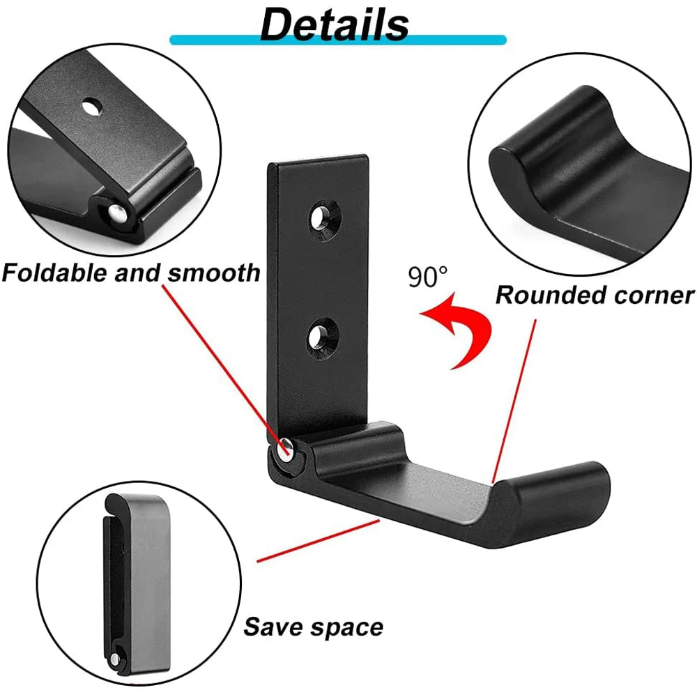 4-20Pcs Folding Coat Hooks Heavy Duty Aluminum Wall Mount Clothes Rack No Rust Invisible Wardrobe Towel Hanger Hook with Screws