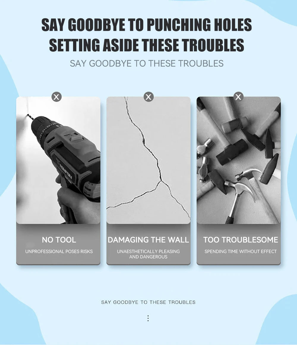 Self-adhesive Hook for Picture Super Strong Wall Hook Without Piercing Punch-free Picture Frame Holder Bathroom Kitchen Storage