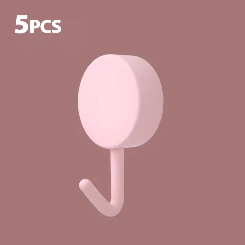 5/10PCS Self Adhesive Wall Hook Strong Without Drilling Clothes Toilet Bathroom Door Kitchen Towel Hanger Home Table Locker Hook
