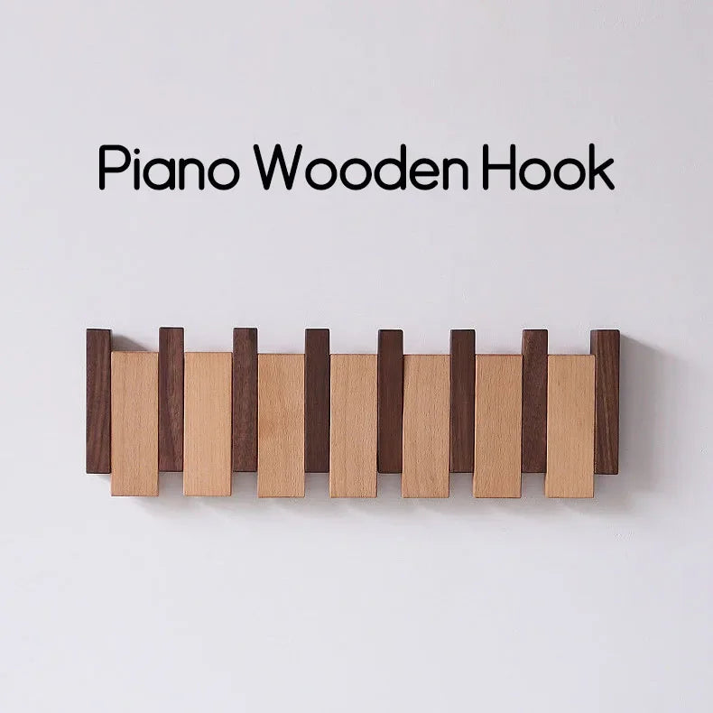 Wall Mounted Black Walnut Coat Rack Creative Hanging Hat Key Bags Holder Doorway Entrance Cloak Rack Home Decor Furniture