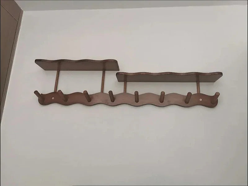 Entrance Hall Coat Rack Wall Mounted Clothes Scarf Storage Hooks Interior Clothing Bag Keys Organizer Hangers with Storage Rack