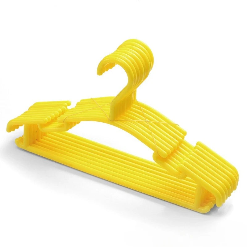 10Pcs/Set Portable Children Clothes Hanger Toddler Baby Coat Plastic Hanger Hook approx.27x14cm
