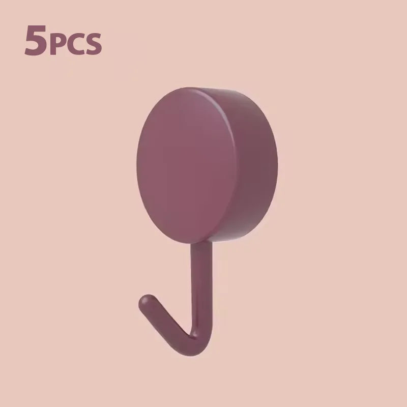 5/10PCS Self Adhesive Wall Hook Strong Without Drilling Clothes Toilet Bathroom Door Kitchen Towel Hanger Home Table Locker Hook