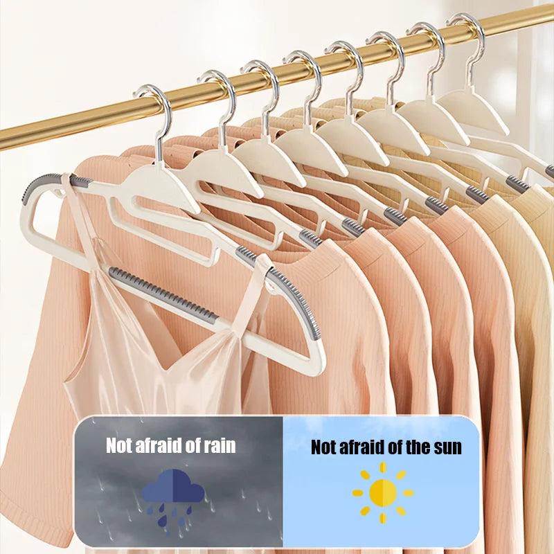 10pcs Non-Slip No Trace Hanger Coated Metal Clothes Hangers Thicken Suit Coat Shirt Jacket Hanging Hanger with Round Notches