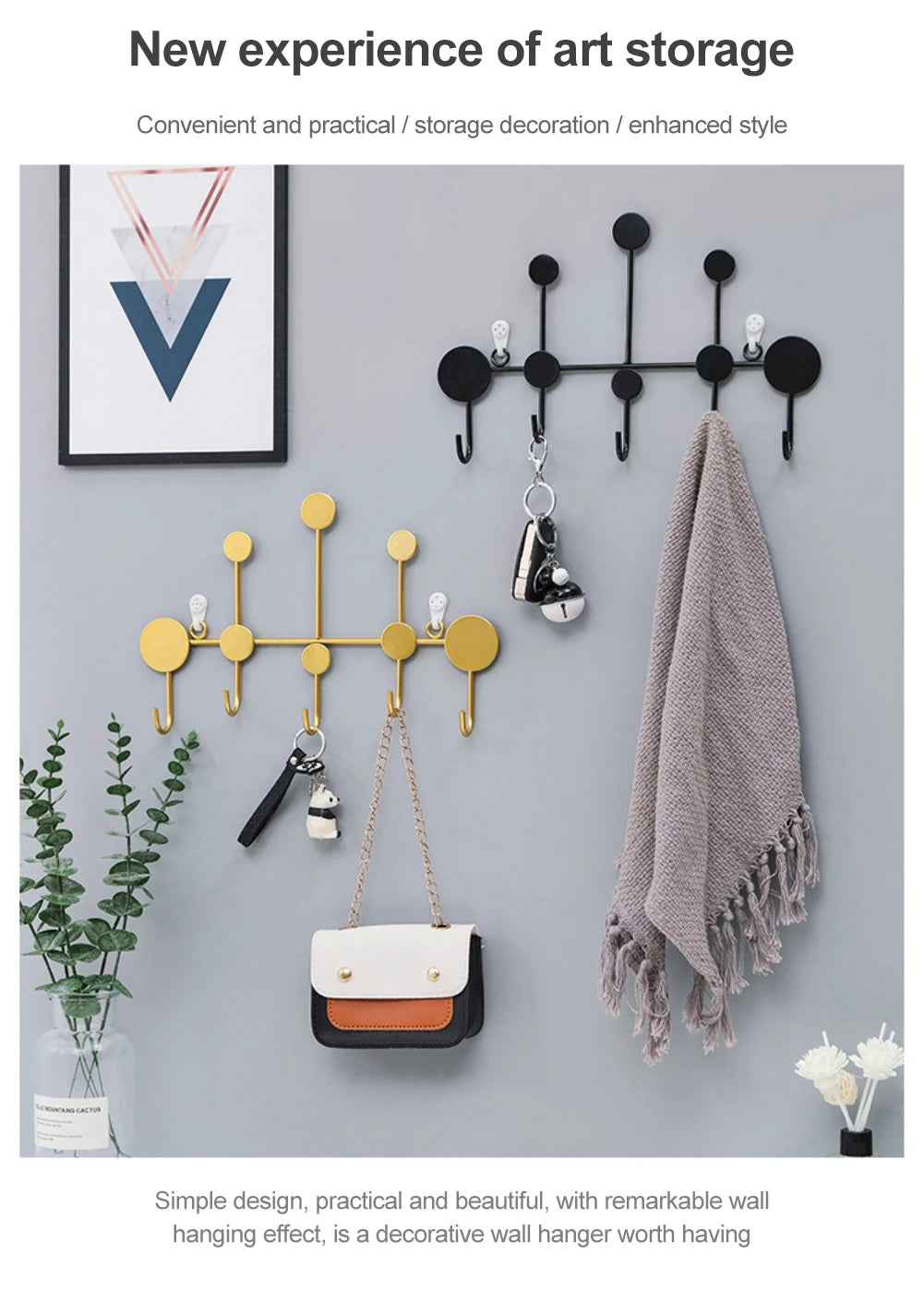 Luxury Fitting Room Coat Hooks Wall Mounted Clothes Rack Coat Rack Key Storage Holder Home Decoration Iron Wall Accessories