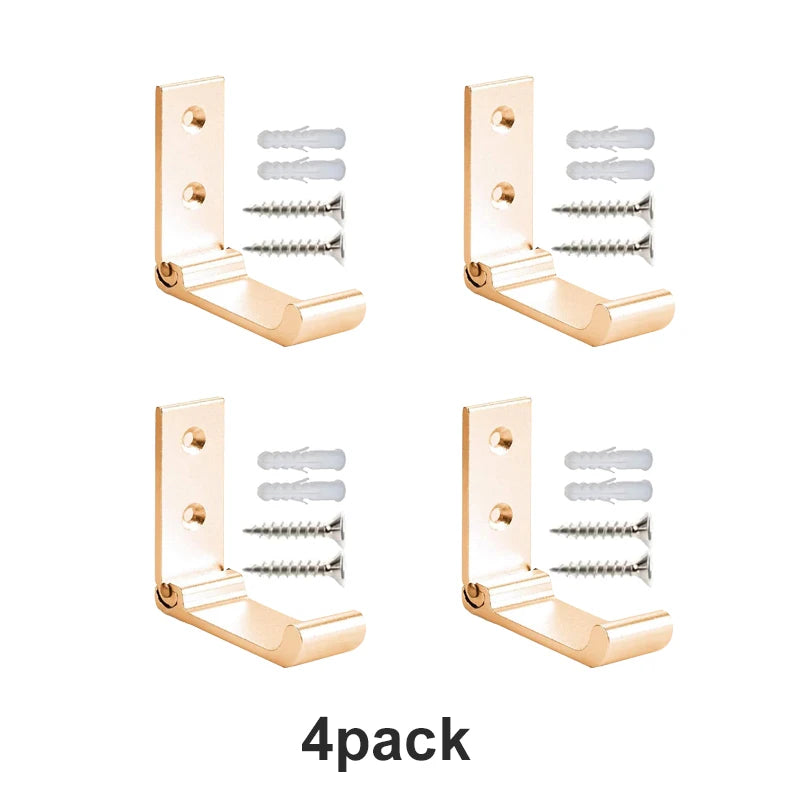 4-20Pcs Folding Coat Hooks Heavy Duty Aluminum Wall Mount Clothes Rack No Rust Invisible Wardrobe Towel Hanger Hook with Screws
