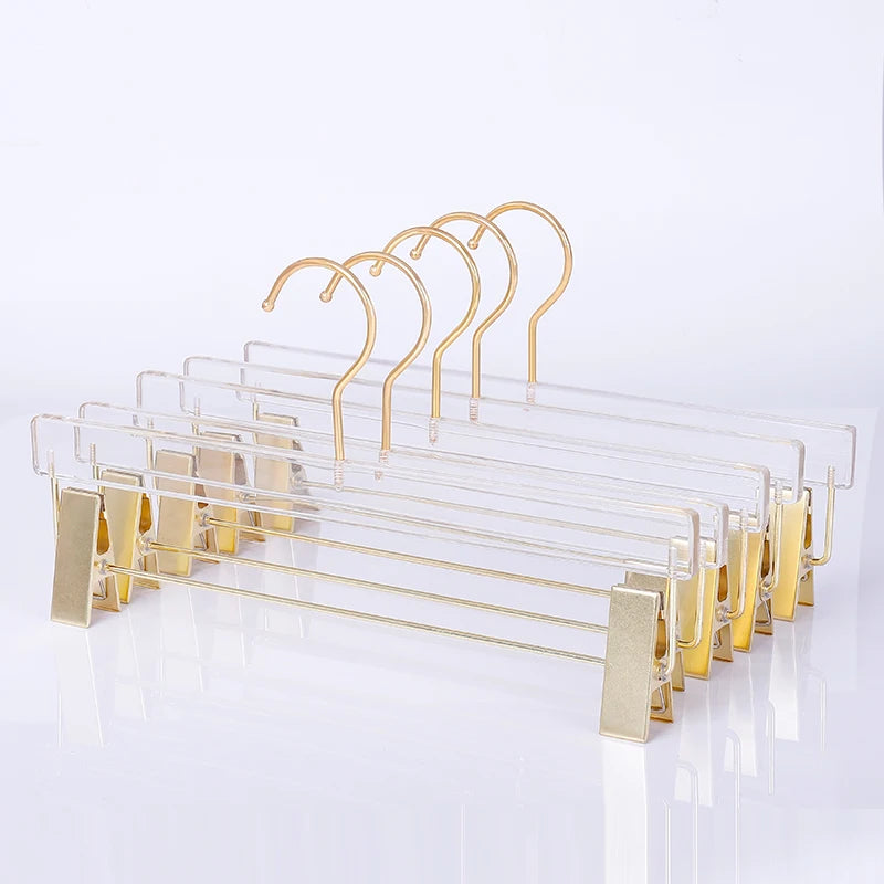5/10PC,Acrylic Coat Hanger with Clips Anti-slip Clothes Hangers Closet Organizer,39CM Pants Skirt Drying Rack High Quality