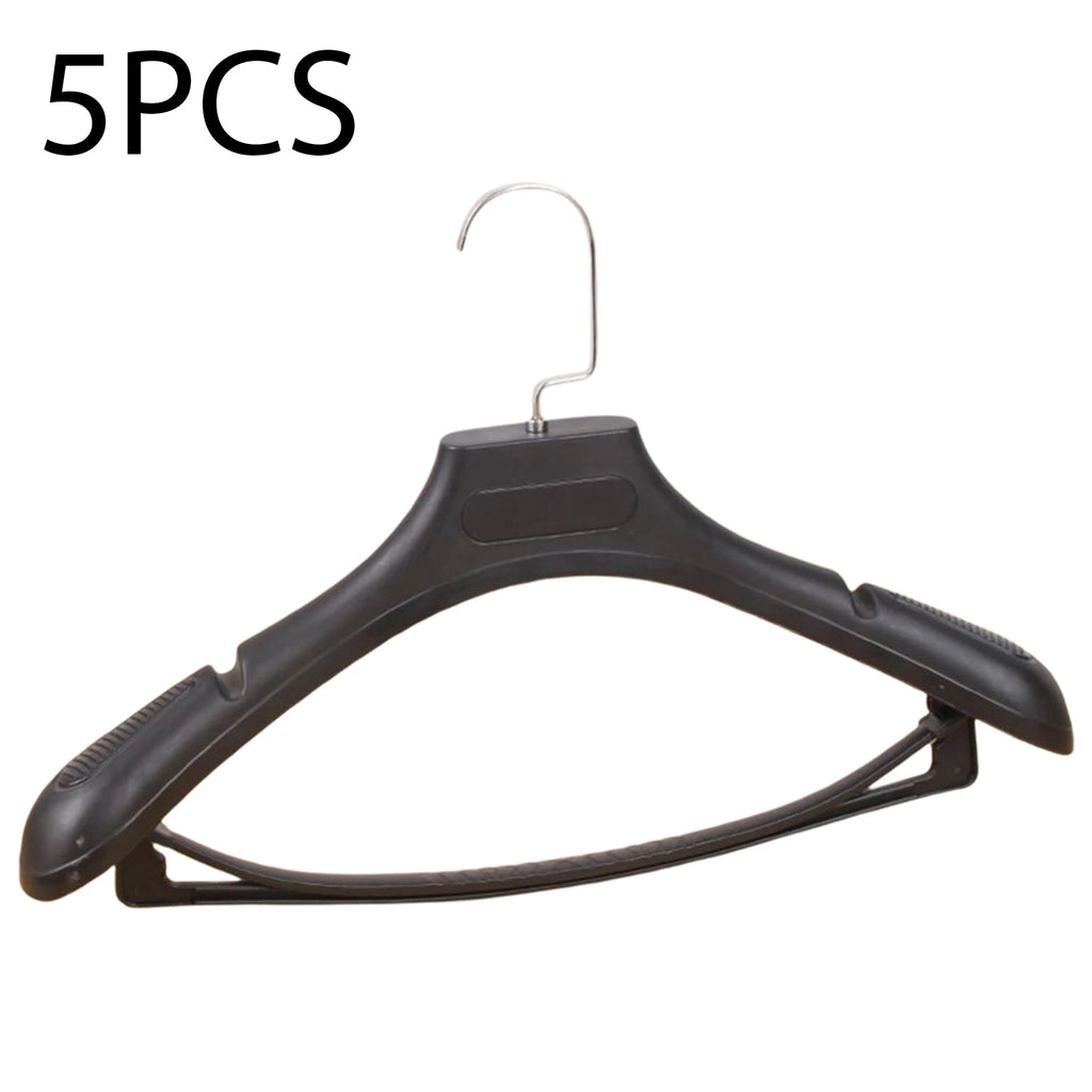 5pcs Wide Shoulder Plastic Clothing Hanger Suit Clothes Hanger Seamless Coat Drying Racks Wardrobe Room Storage Organizer