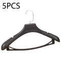 5pcs Wide Shoulder Plastic Clothing Hanger Suit Clothes Hanger Seamless Coat Drying Racks Wardrobe Room Storage Organizer