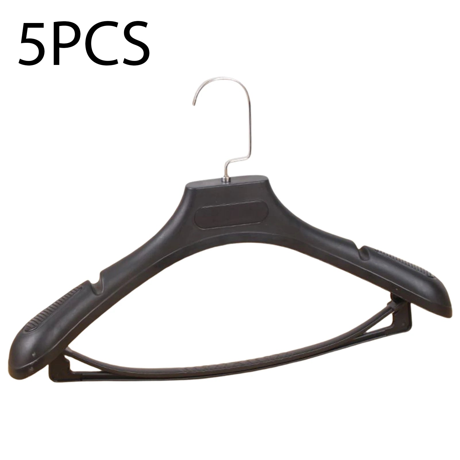 5pcs Wide Shoulder Plastic Clothing Hanger Suit Clothes Hanger Seamless Coat Drying Racks Wardrobe Room Storage Organizer
