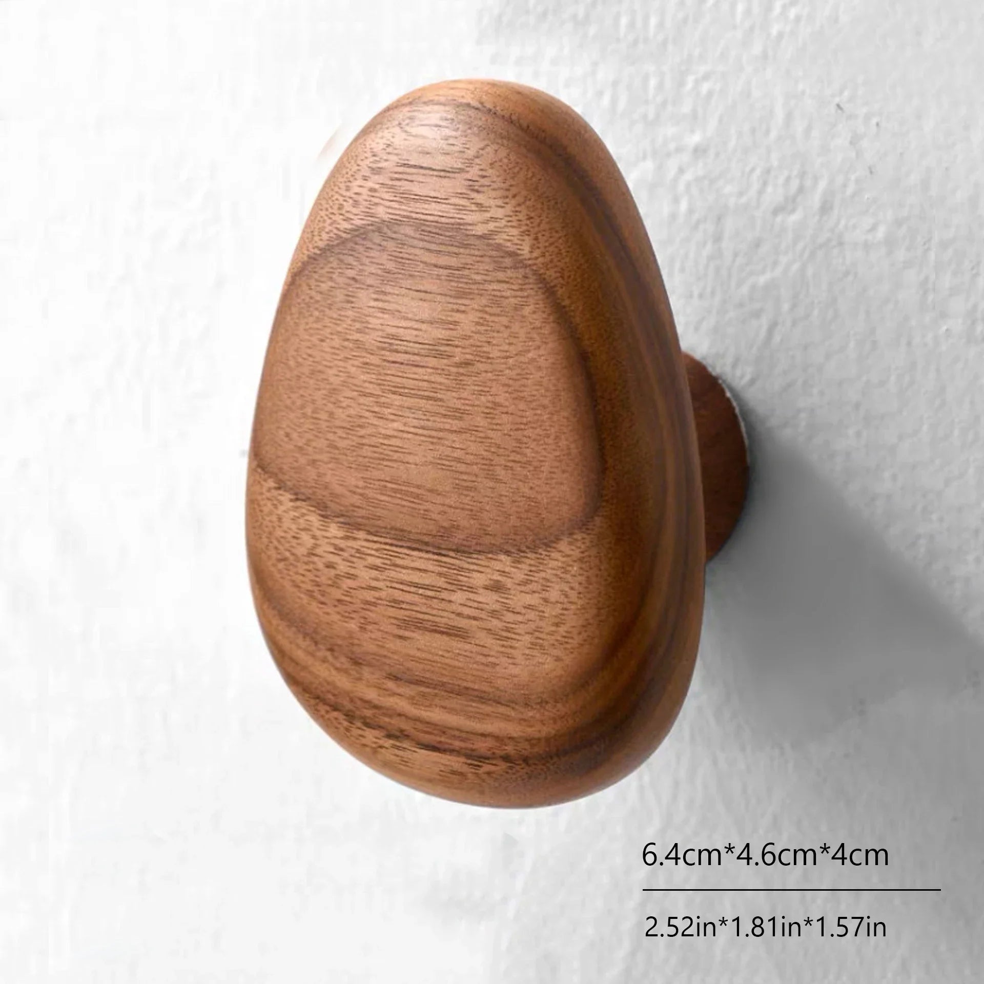 Scandinavian Solid Wood Handle Clothes Hook Coat Hook Wall-mounted Hook Punch-free Door Clothes Hanger Pebble Shape Cabinet Door