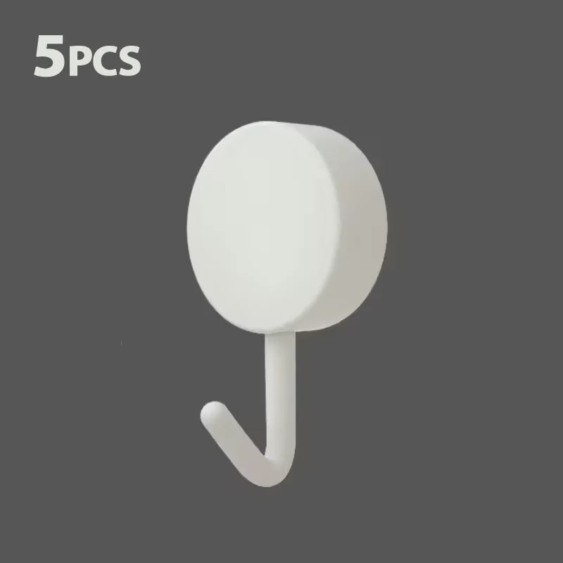 5/10PCS Self Adhesive Wall Hook Strong Without Drilling Clothes Toilet Bathroom Door Kitchen Towel Hanger Home Table Locker Hook
