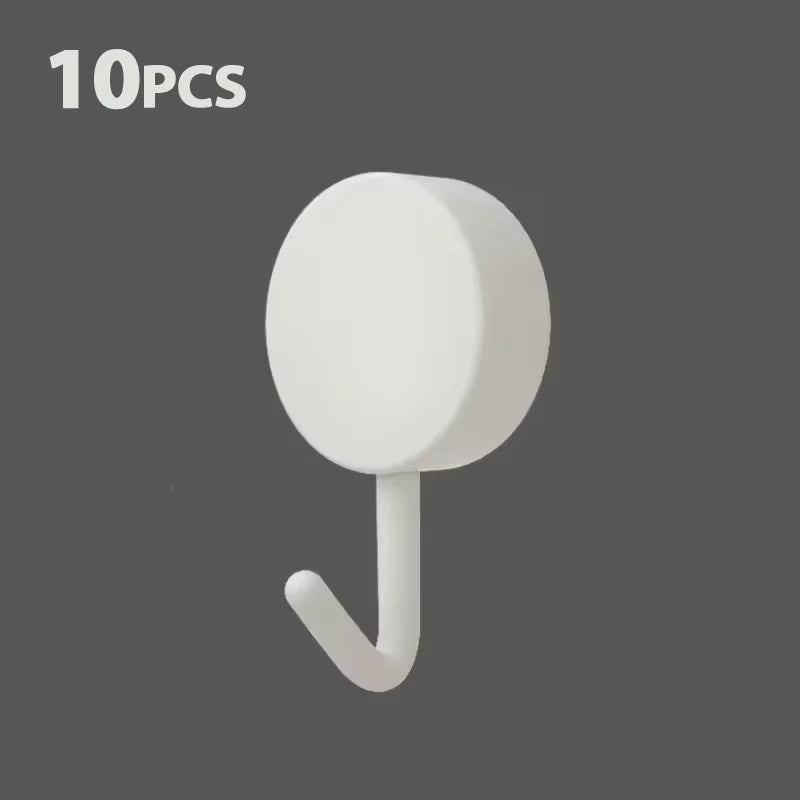 5/10PCS Self Adhesive Wall Hook Strong Without Drilling Clothes Toilet Bathroom Door Kitchen Towel Hanger Home Table Locker Hook