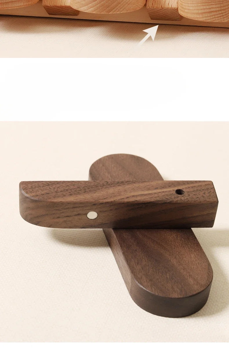 Luxury Wall Coat Rack Walnut Wood Clothes Dress Hanger Hooks Backpack Coat Pants Interior Furniture Bedroom Clothing Storage