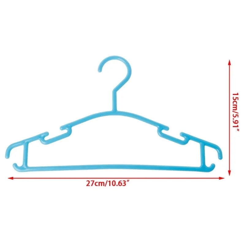 10Pcs/Set Portable Children Clothes Hanger Toddler Baby Coat Plastic Hanger Hook approx.27x14cm