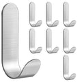 2/10Pcs Adhesive Hooks Metal Stainless Steel Wall Hooks Utility J Hook Key Holder Self Adhesive Wall Hook for Shower Kitchen