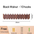 Wall Mounted Black Walnut Coat Rack Solid Wood Clothes Hook Dropshipping Entrance Door Hanger Coat Rack Home Decor Ds Furniture