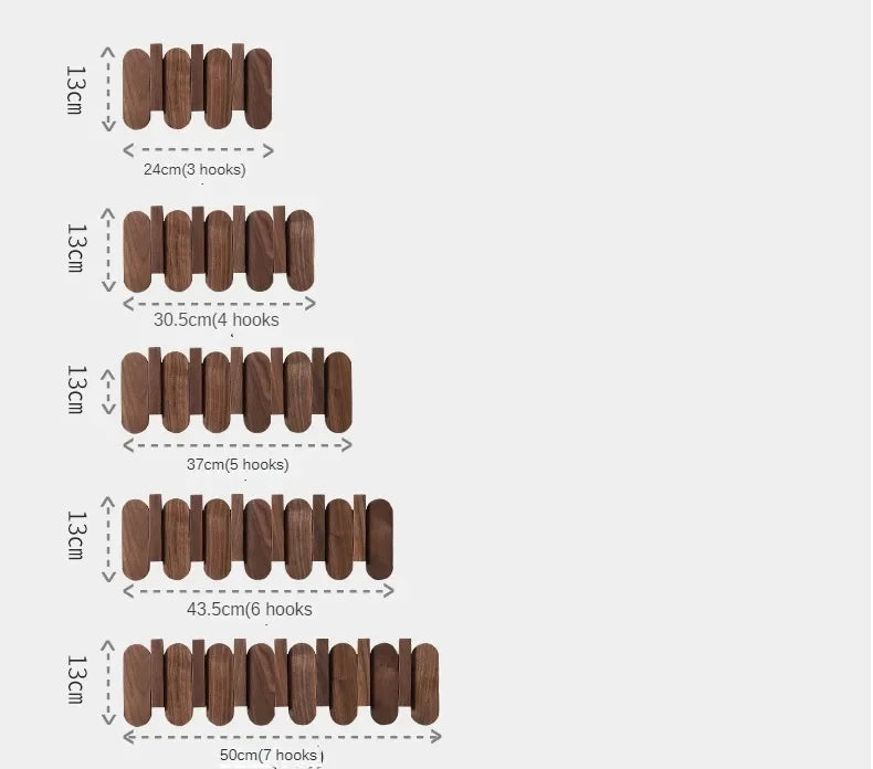 Luxury Wall Coat Rack Walnut Wood Clothes Dress Hanger Hooks Backpack Coat Pants Interior Furniture Bedroom Clothing Storage