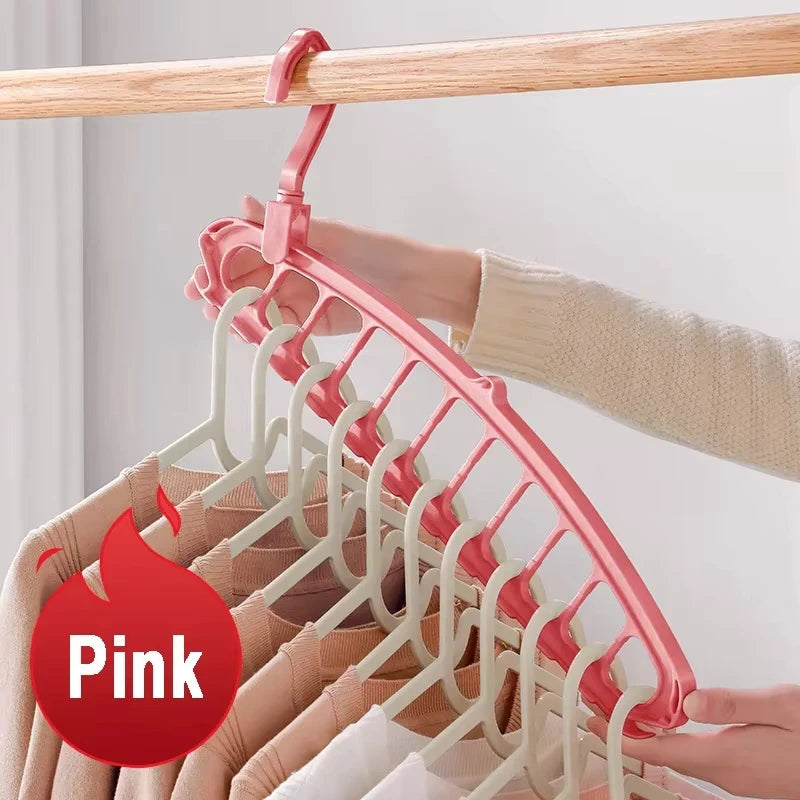 9 Hole Foldable Hanger Wardrobe Space Saving Storage Hanger For Clothes Drying Hangers Storage Organizers Rack Coat Pants Hanger