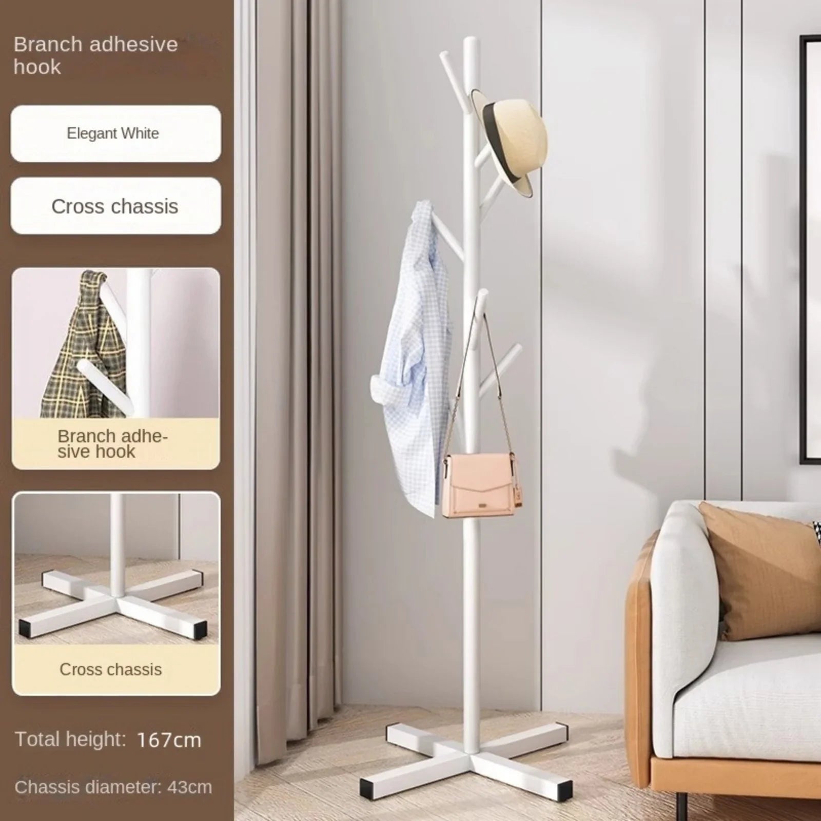 Household Clothes Hanger Floor-standing Bedroom Simple Clothes Hanger Clothes Rack Popular Coat Rack Clothes Hanger Storage