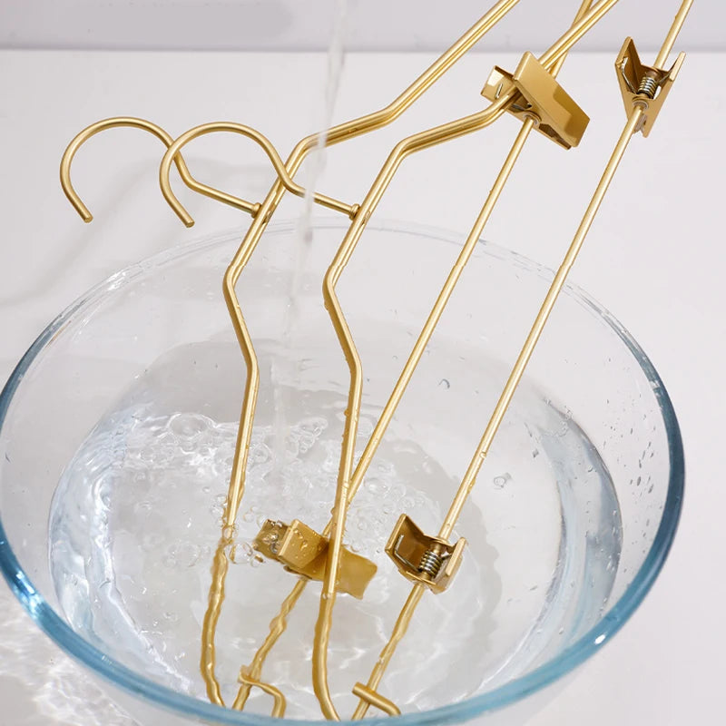 10PC,Clothes Hanger for Pants Organizer Closet Suit Trousers Hanger,42CM Aluminum Alloy Coat Rack with Clips Multi-functional