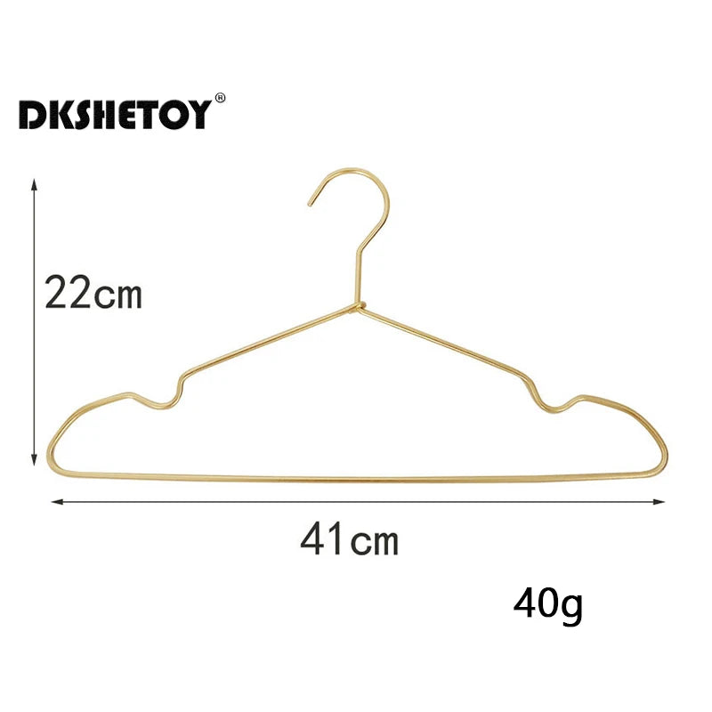 Delicate Metal Clothes Hangers Silver Gold Lightweight Sturdy Clothing Coat Hanger for Hanging Shirts T-Shirts Blouses