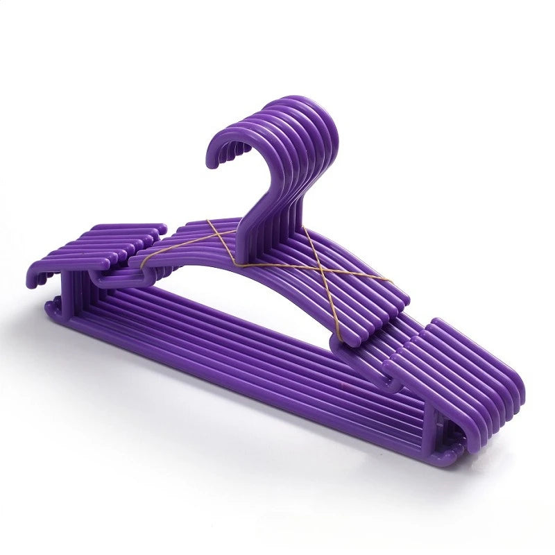 10Pcs/Set Portable Children Clothes Hanger Toddler Baby Coat Plastic Hanger Hook approx.27x14cm