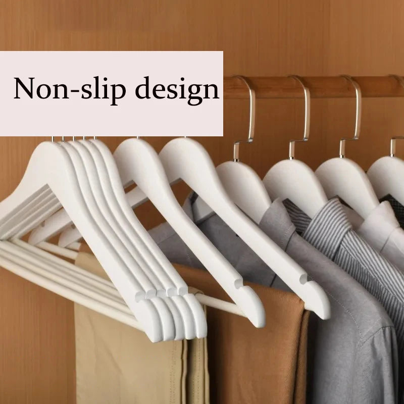 40/44CM Anti-slip Wooden Coat Hanger Suit Clothes Organizer,10PC Adult Clothes Hanger Wardrobe space-saving ﻿