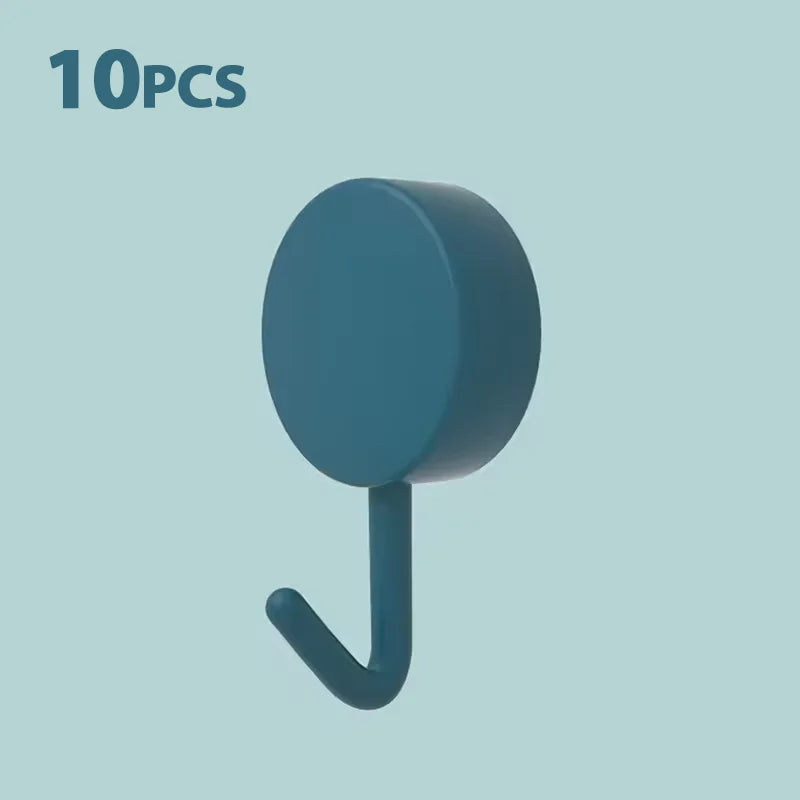 5/10PCS Self Adhesive Wall Hook Strong Without Drilling Clothes Toilet Bathroom Door Kitchen Towel Hanger Home Table Locker Hook