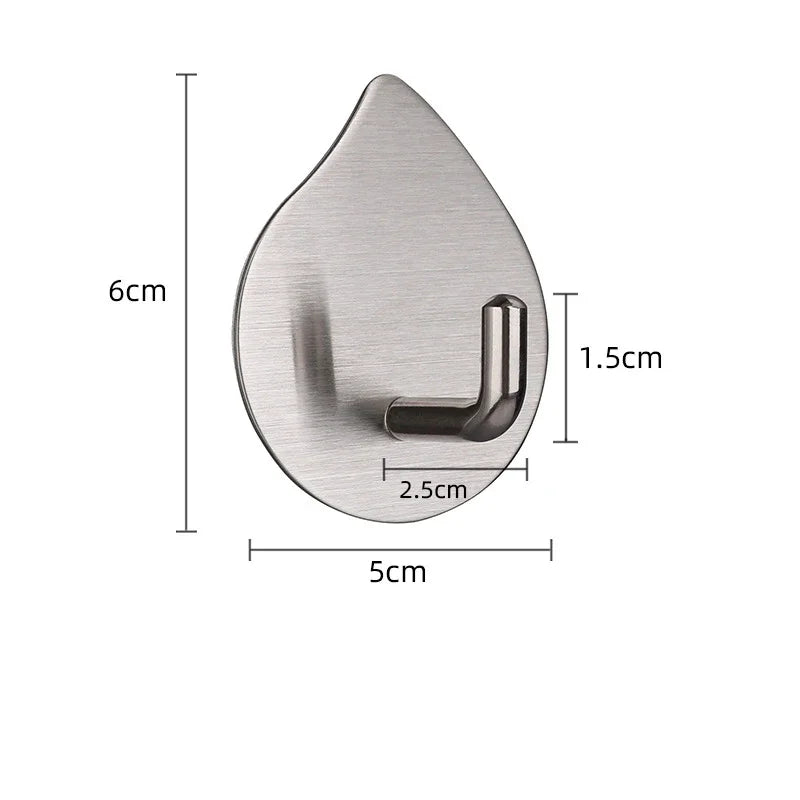Bathroom Towel Hooks Self-adhesive Stainless Steel Hook Rack Wall Hanger For Hanging Outdoor Shower Bathroom Accessories