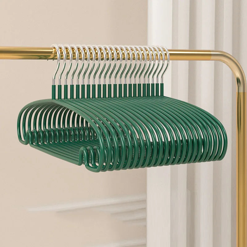 10pcs Non-Slip Coated Metal Suit Coat Hangers Heavy Duty Clothes Hangers Metal Shirt Jacket Hanger with Round Notches for Dress