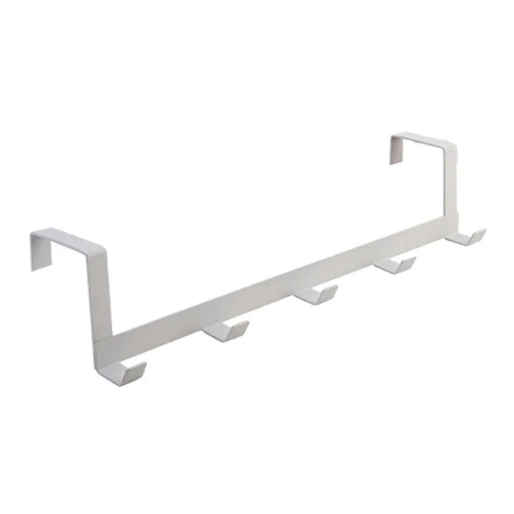 Coat Hook Rack Over the Door 5 Hooks Home Organizer Metal Hanging Rack Cloth Coat Hat Hanger Bathroom Kitchen Accessories