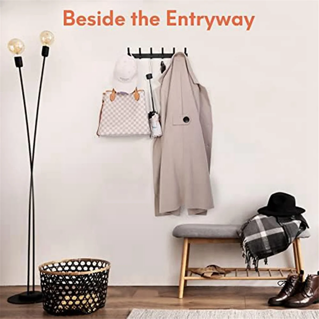 Coat Rack Wall Mount, Entryway Coat Hooks Wall Mounted,Coat, Towel And Purse(5) Easy To Use