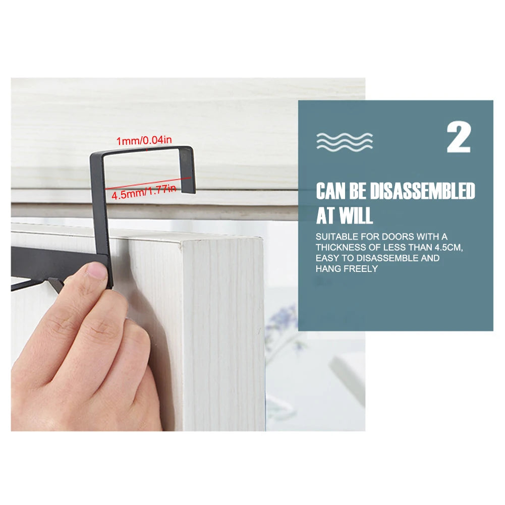 Coat Hook Rack Over the Door 5 Hooks Home Organizer Metal Hanging Rack Cloth Coat Hat Hanger Bathroom Kitchen Accessories