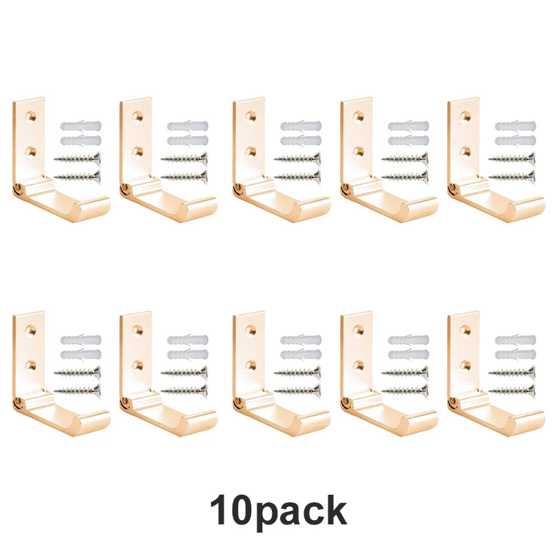 4-20Pcs Folding Coat Hooks Heavy Duty Aluminum Wall Mount Clothes Rack No Rust Invisible Wardrobe Towel Hanger Hook with Screws