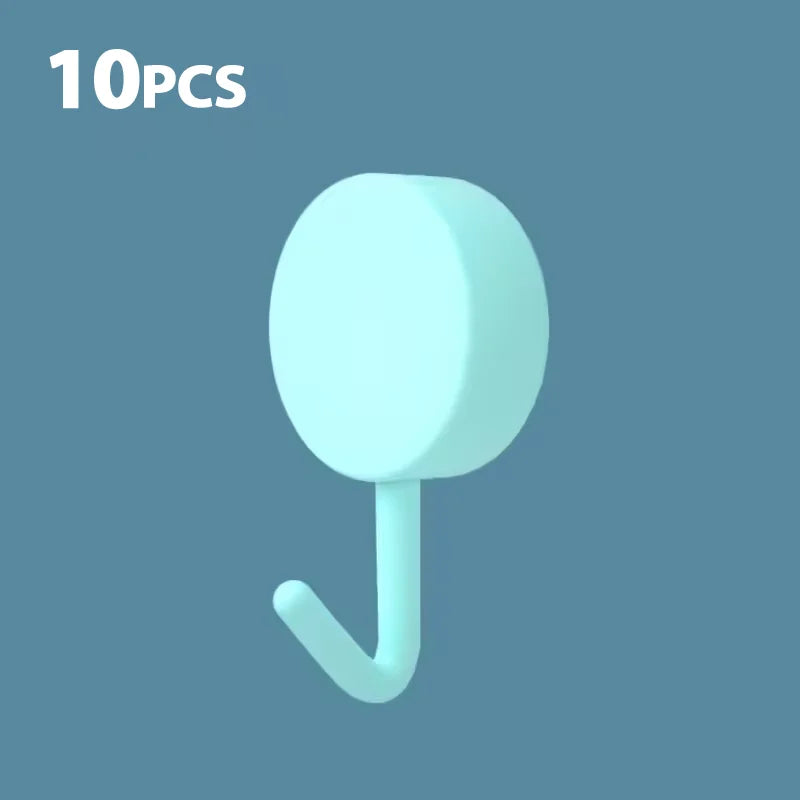 5/10PCS Self Adhesive Wall Hook Strong Without Drilling Clothes Toilet Bathroom Door Kitchen Towel Hanger Home Table Locker Hook