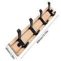 3/4/5 Hook Wooden Coat Rack Hook Wall Mounted Hat Clothes Hanger Rack Rail Organizer for Entryway Bathroom Bedroom Kitchen Decor