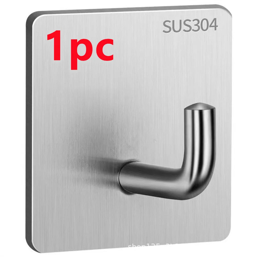 3PCS Stainless Steel Wall Hooks Self Adhesive Hooks For Hanging Wall Key Holder Wall Hanger Towel Holder Coat Hook Bag Hanger